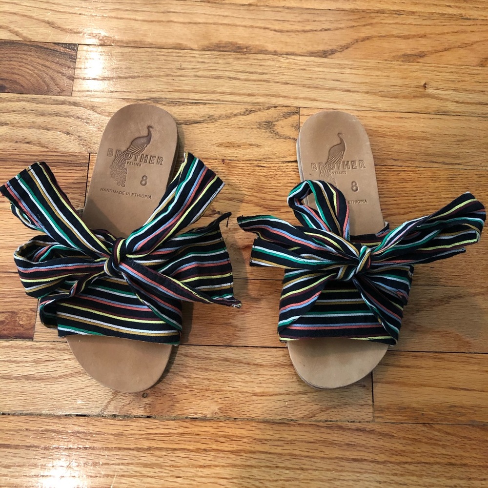 EUC fete ace & jig x brother vellies slides 8